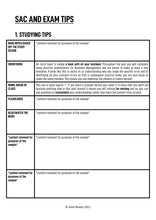 Load image into Gallery viewer, SAC and Exam tips in the Busman Question Book resource for VCE Business Management. These studying tips are useful for preparing for the VCE Business Management exam.