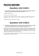 Load image into Gallery viewer, AOS 1 and AOS 2 VCAA exam-styled practice questions in the Busman Question Book resource for the VCE Business Management exams.