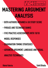 Load image into Gallery viewer, Front cover of the mastering argument analysis study guide for VCE English